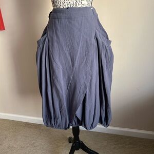 Bella blue A-Line Skirt with side pockets in greyish blue.